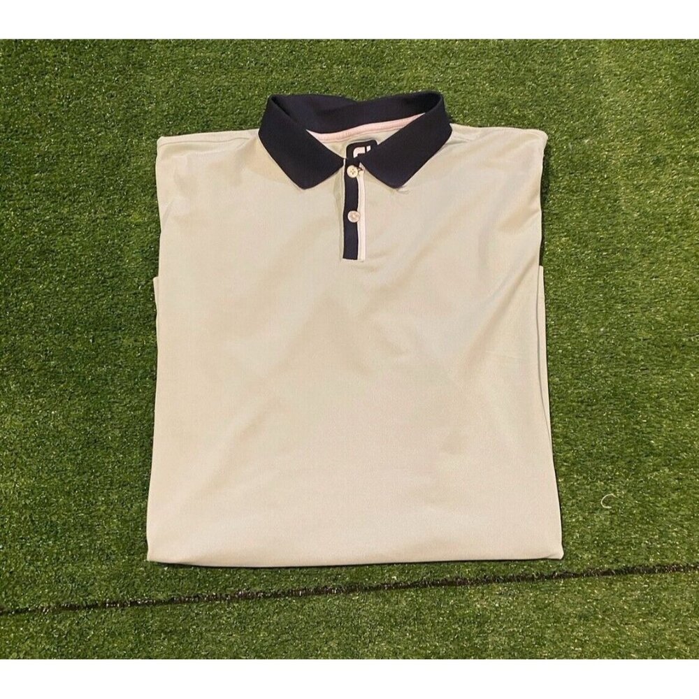 Footjoy shirt mens large golf polo mint green blue lightweight breathable N
